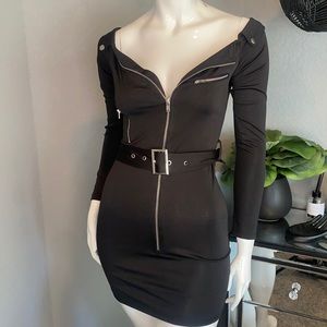 Off the shoulder long sleeve dress